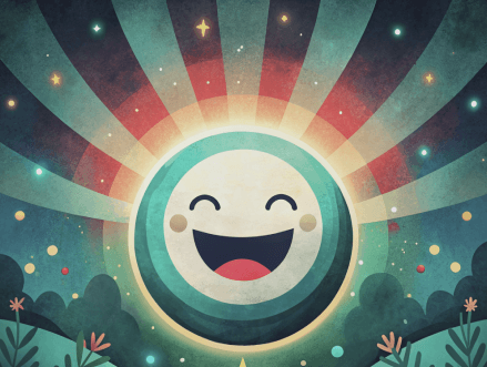 Eine glückliche, strahlende Sonne